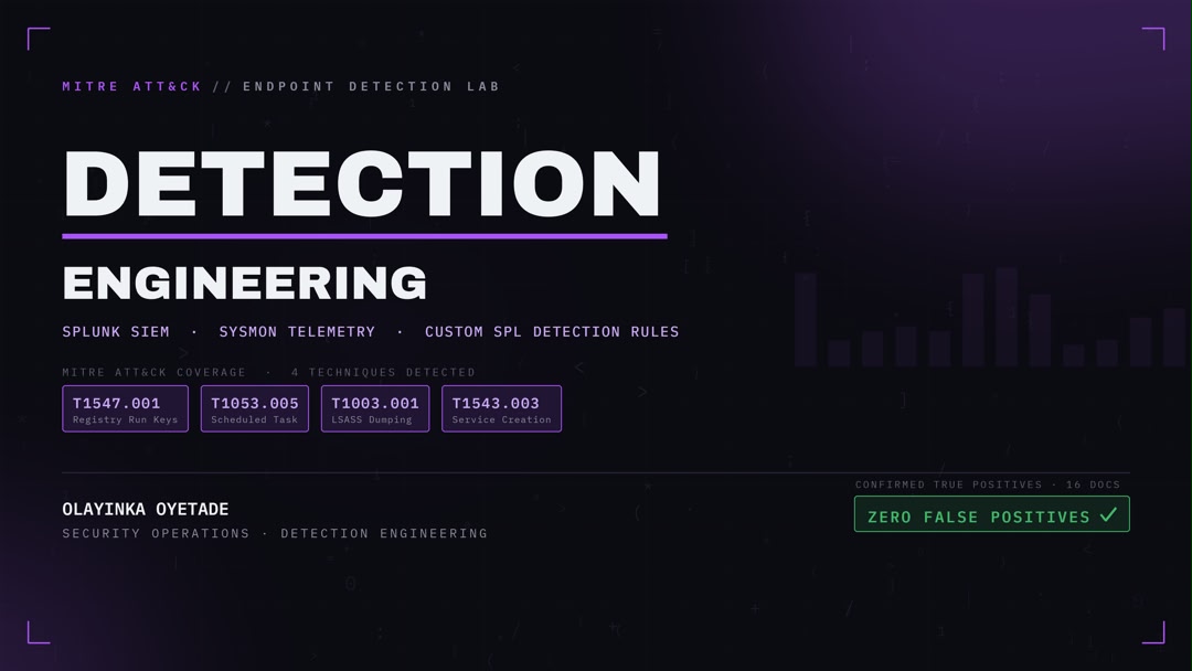 Endpoint Detection Engineering | Splunk, Sysmon, MITRE ATT&CK screenshot 1